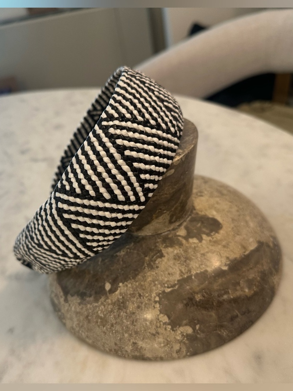 Black and White Woven Decorative Bangle - Home Accents - Picture 3 of 6